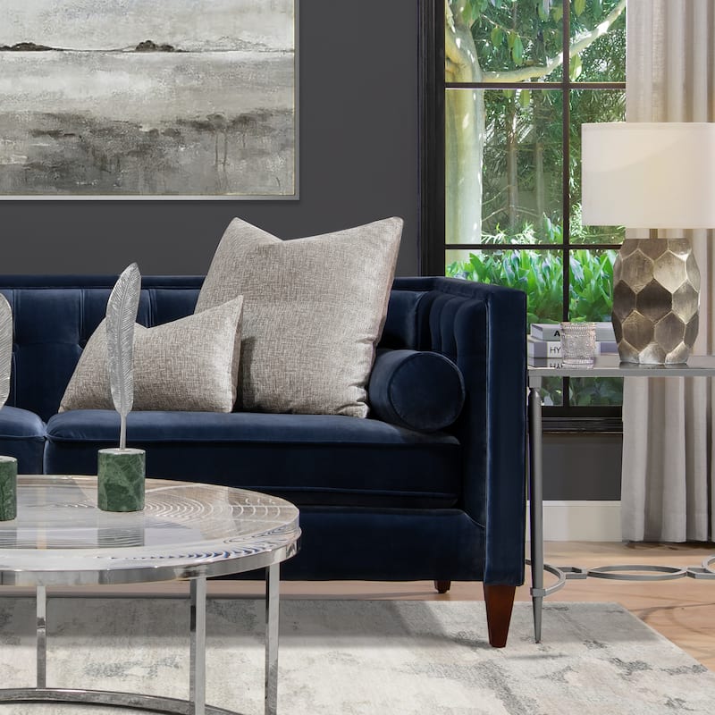 Jack 84" Mid-Century Modern Tuxedo Sofa with Bolster Pillows