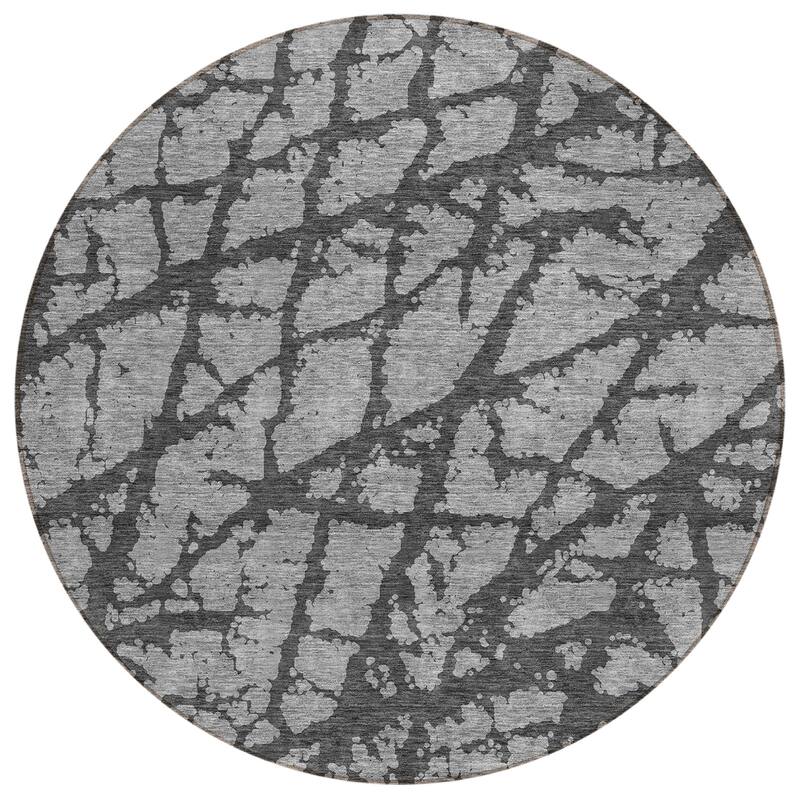 Machine Washable Indoor/ Outdoor Abstract Contemporary Chantille Rug