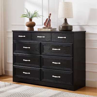 9 drawer long dresser with handles for Bedroom