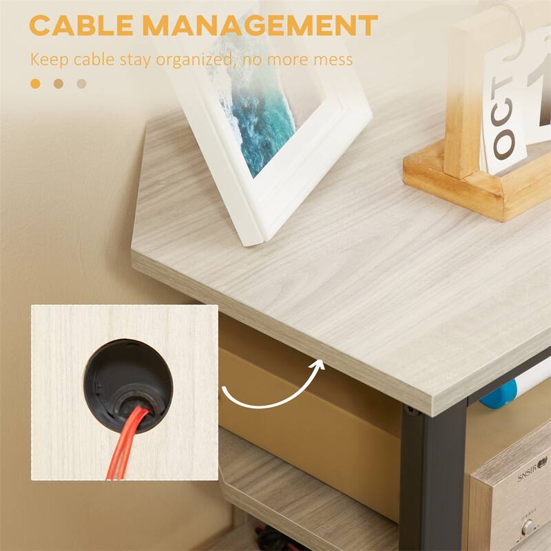 Storage Shelves with Steel Frame and Cable Management