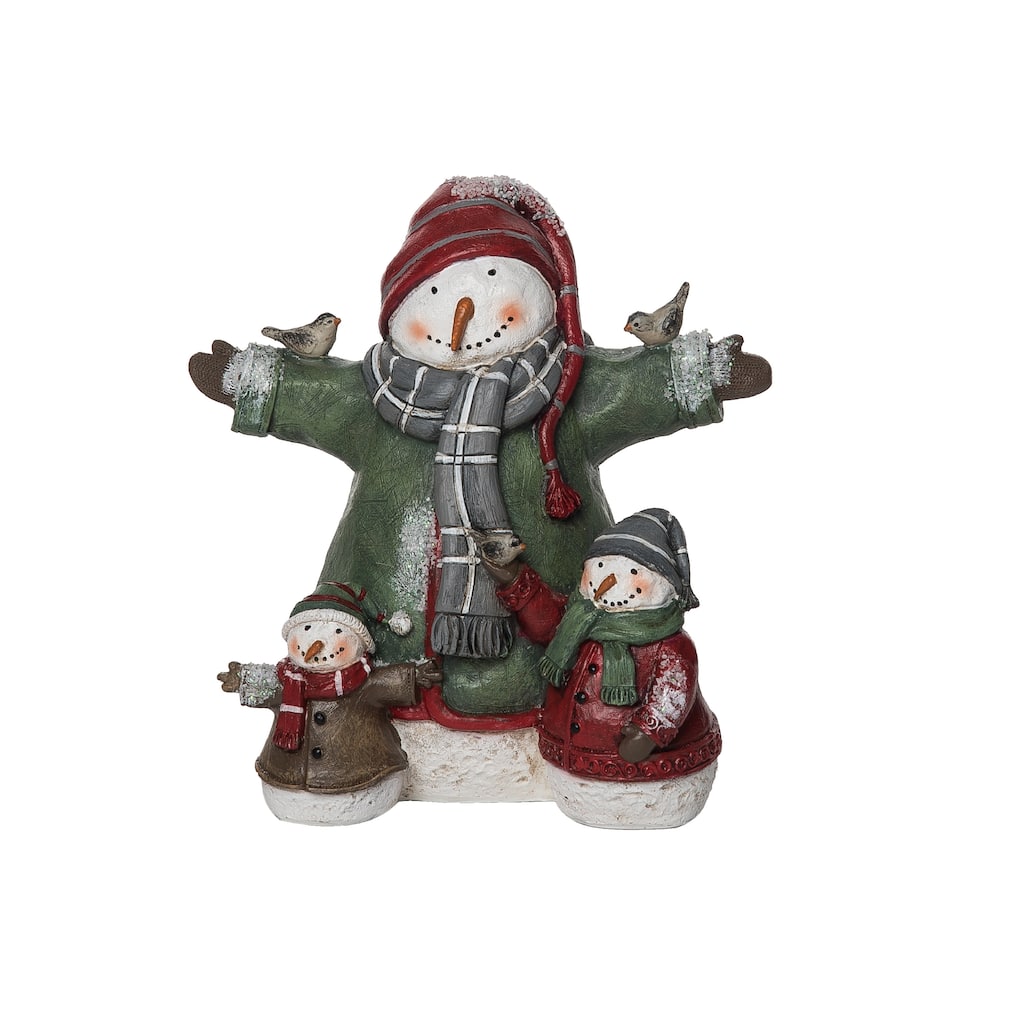 Transpac Resin 7.25 in. Multicolor Christmas Dress Up Snowman Fam
