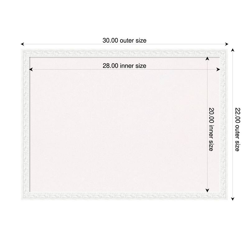 Bethany White Wood Framed Cork Board - Bulletin Board, Organization Board, Pin Board - White - 30 x 22 in