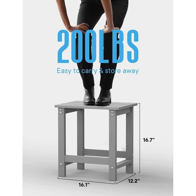 WINSOON All Weather HIPS Outdoor Side Tables 2-Tier Adirondack Tables End Tables 18inch