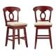 preview thumbnail 9 of 30, Ronda Napoleon Back Wood Swivel Chair Antique Berry Red - Counter Height