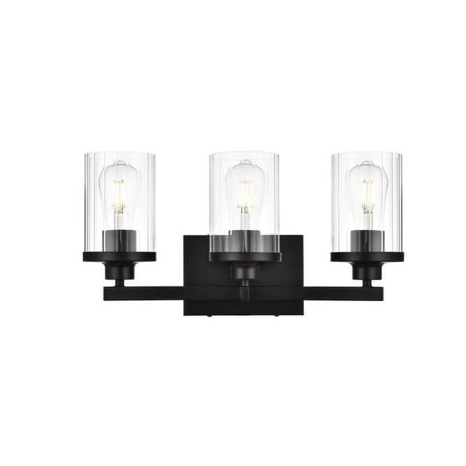 Elegant Lighting LD7316W18 Thane 3 Light 18" Wide Vanity Light - Black / Clear