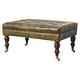 preview thumbnail 2 of 7, Buffalo Green Leather Ottoman with Castor Legs