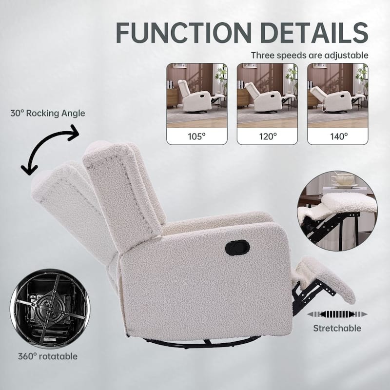 360 Degree Swivel Recliner Rocking Chair