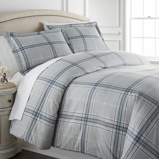 Vilano Ultra-Soft Plaid 3-piece Duvet Cover and Sham Set