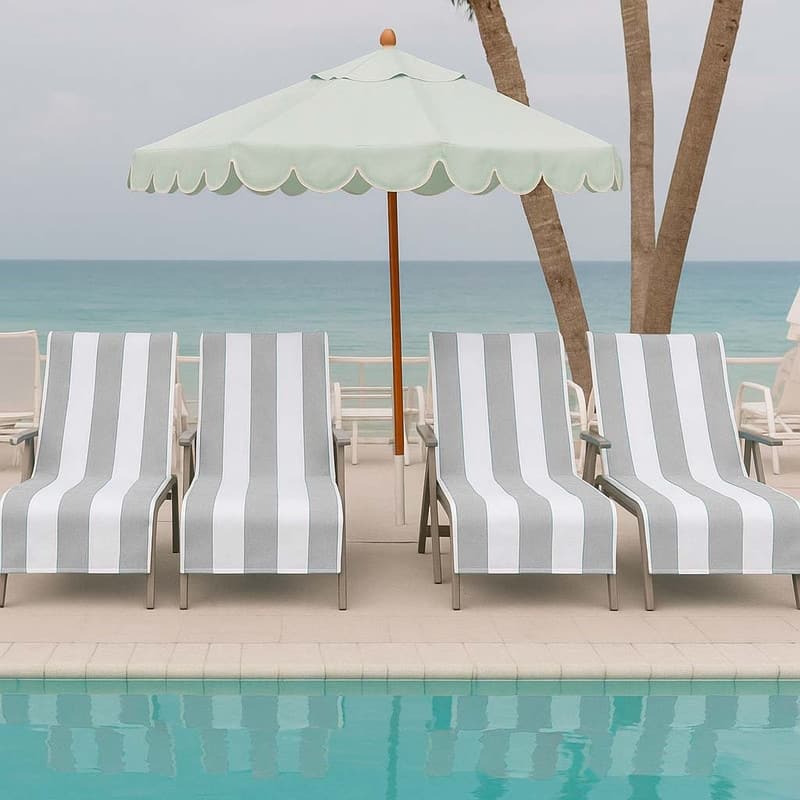 Superior Cabana Cotton Towel/ Chaise Lounge Chair Cover - Light Grey