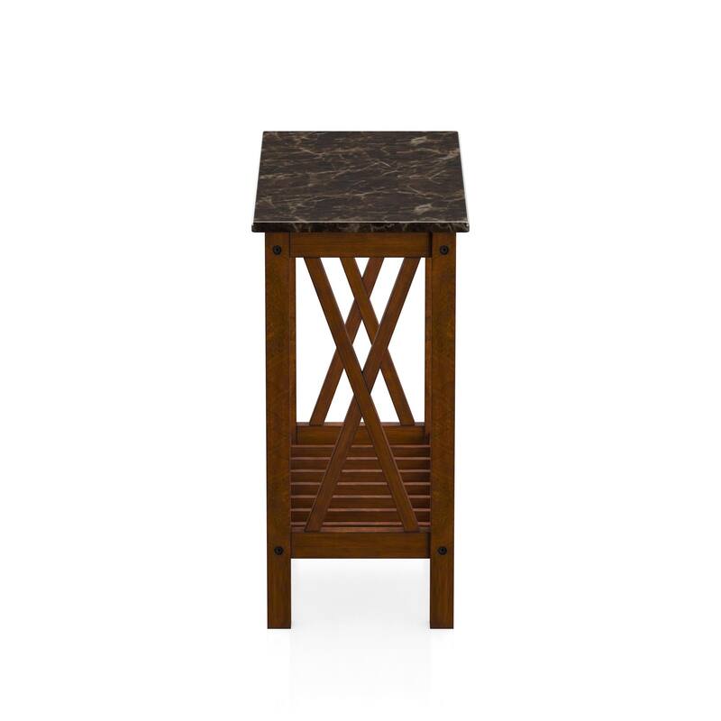 Joya Farmhouse 12-inch Faux Marble 1-Shelf Side Table by Furniture of America