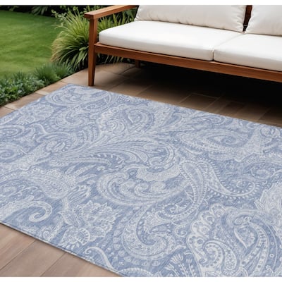 HomeRoots Paisley Transitional Rectangle Outdoor Rug