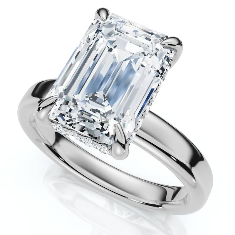 Certified 2.60Ct Emerald Cut Halo Diamond Engagement Ring Gold Lab Grown