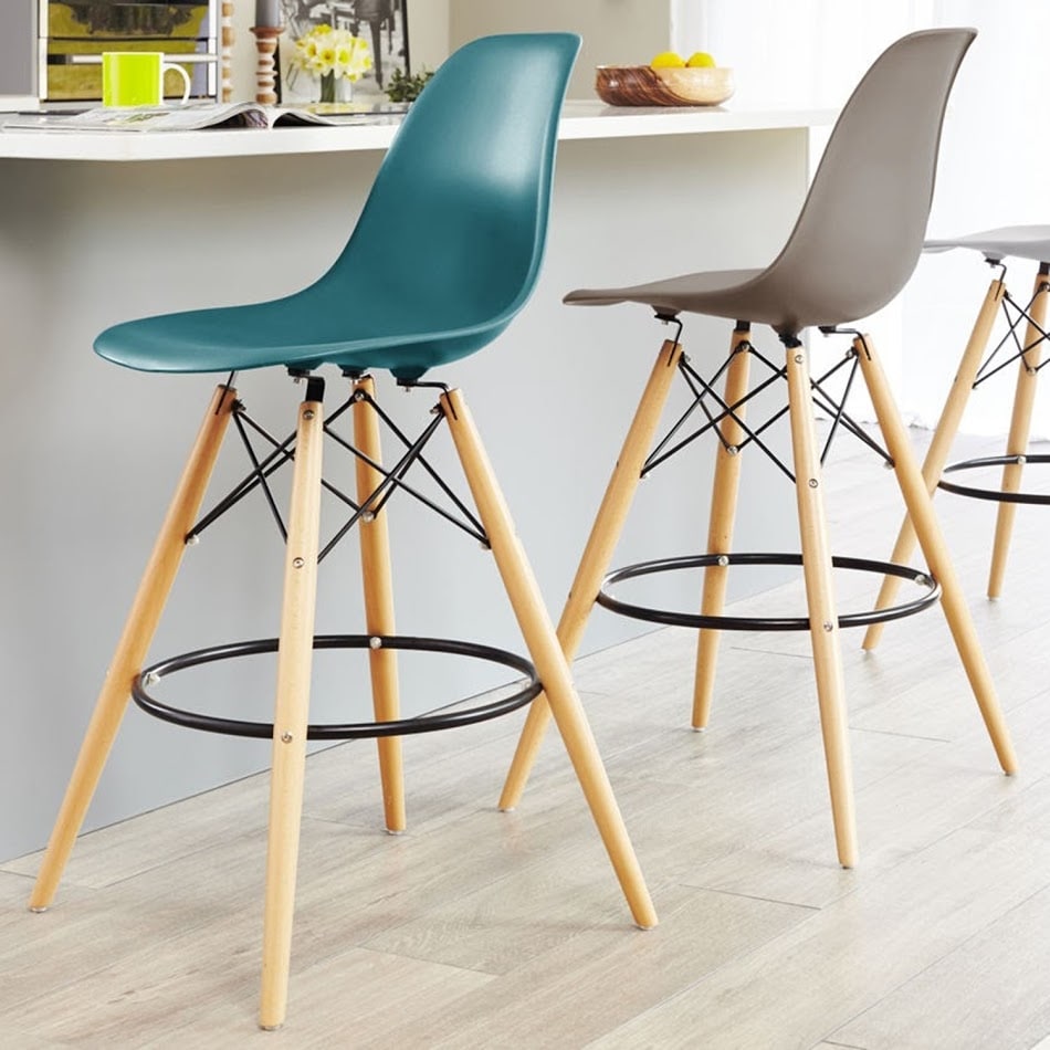 28-inch Plastic Chair DSW Teal Counter Bar Stool Bed Bath