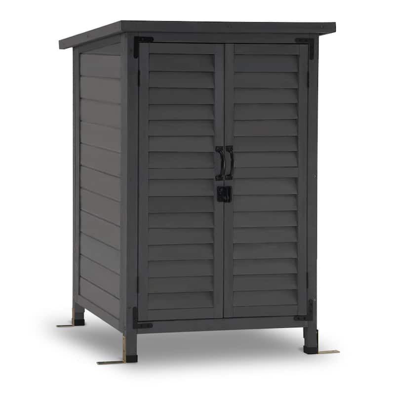 MCombo Small Outdoor Storage Cabinet Shed with Double Doors (24.6" x 18.3" x 38.2"), Wooden 0985