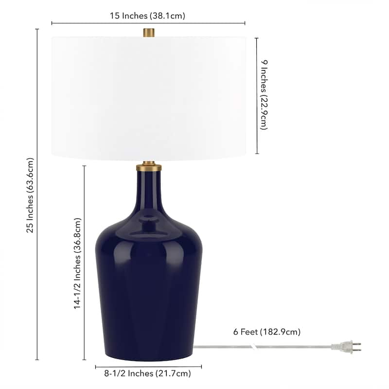 Sebago 25" Tall Table Lamp with Fabric Shade - 15" Wide