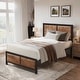 preview thumbnail 17 of 21, VECELO Platform Twin Size Kids Bed Frame with Wood Headboard,Twin Size Bed Set of 2, 3 Colors