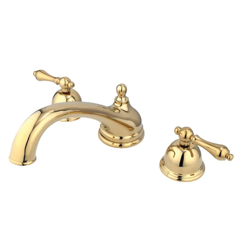 Vintage 3-Hole Deck Mount Roman Tub Faucet - Polished Brass