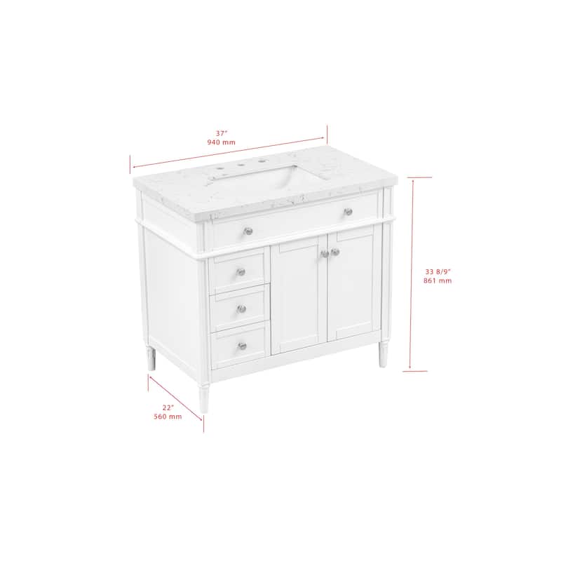 37'' Orinda Bathroom Vanity with Engineered Stone Top