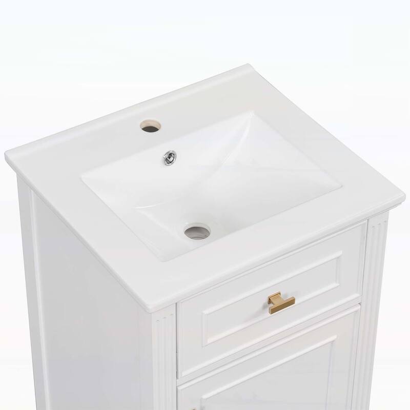 Freestanding Vanity Set with Adjustable Shelf,Tilt-Out Drawer