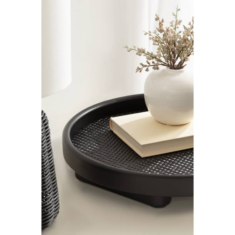 Kate and Laurel Planche Round Woven Tray
