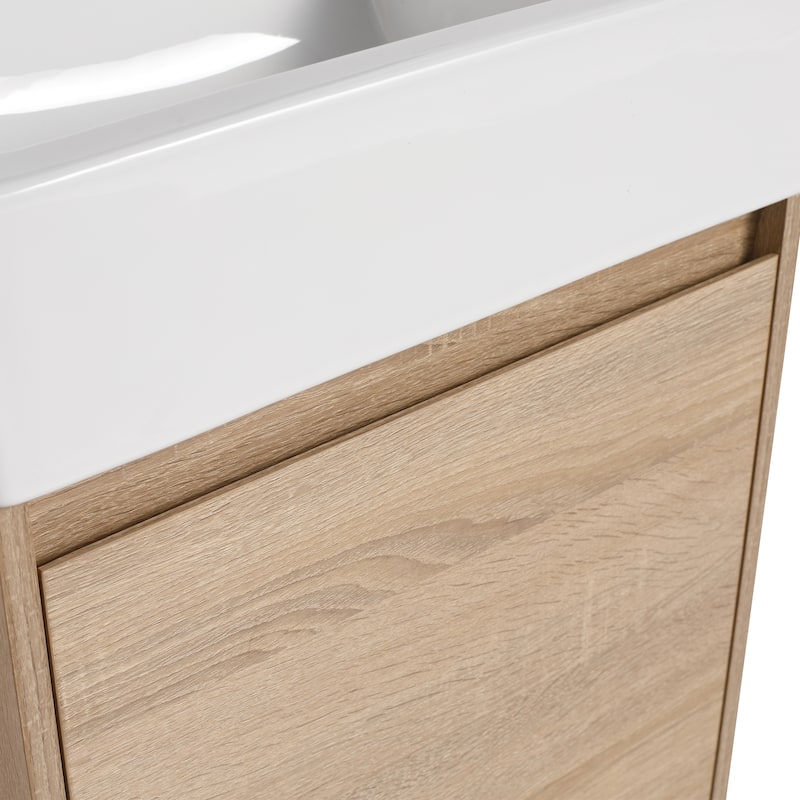 BNK 16/18 inch Freestanding Bathroom Vanity with Single Sink and Soft Close Door