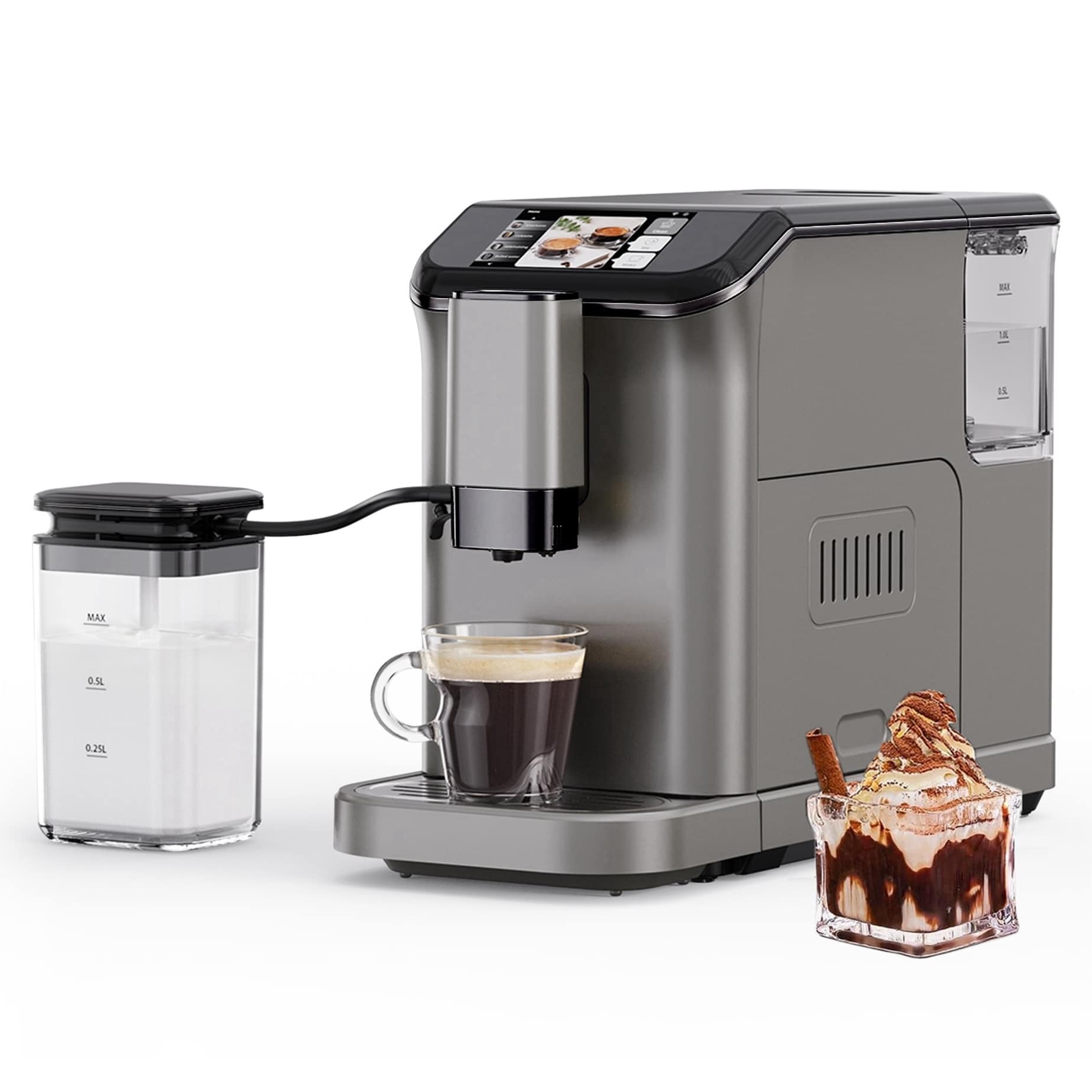 20 BAR Automatic Espresso Machine with Built-in Grinder Milk Frother