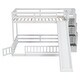 preview thumbnail 10 of 9, Twin Over Full Bunk Bed with Slide, Storage Staircase, Pine Solid Wooden Bunk Bed with Safety Guardrails