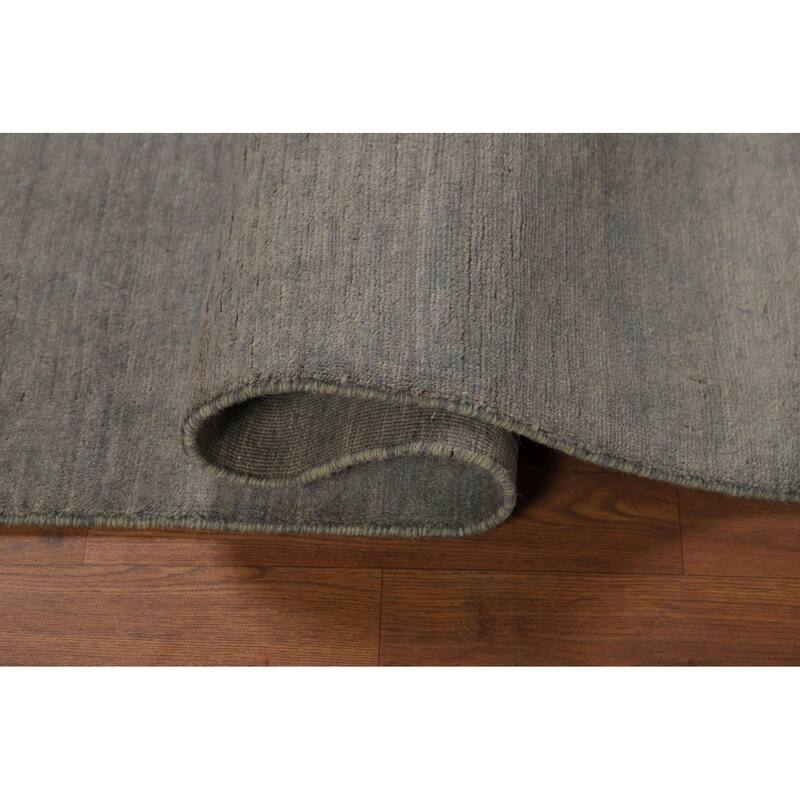 Gray Contemporary Gabbeh Oriental Foyer Rug Hand-Knotted Wool Carpet - 3'2"x 4'9"