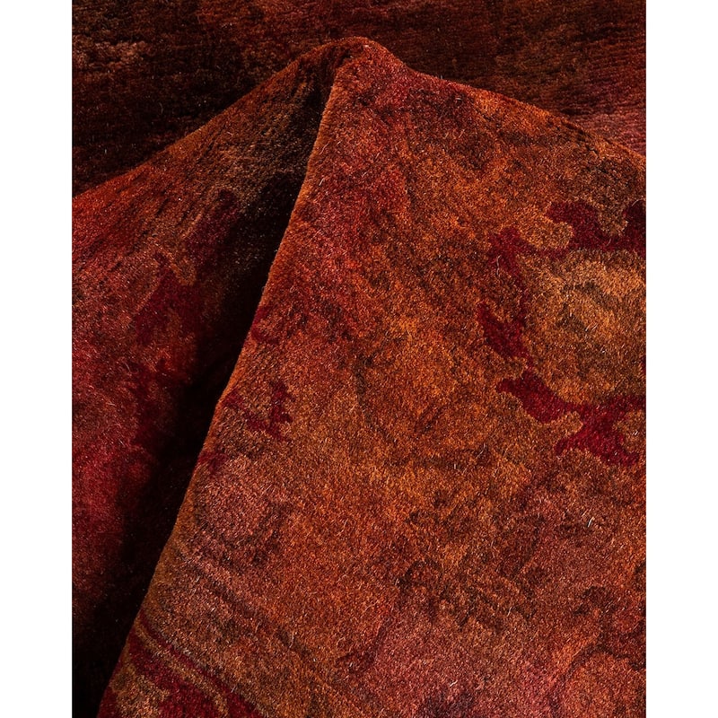 Overton Hand Knotted Wool Vintage Inspired Modern Contemporary Overdyed Multi Area Rug - 2' 9" x 4' 2"