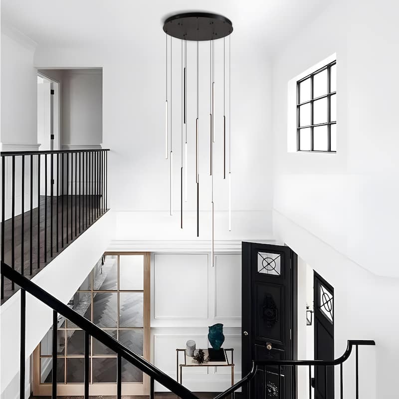 Contemporary Touch LED Drop Integrated Stairway Lighting Chandelier