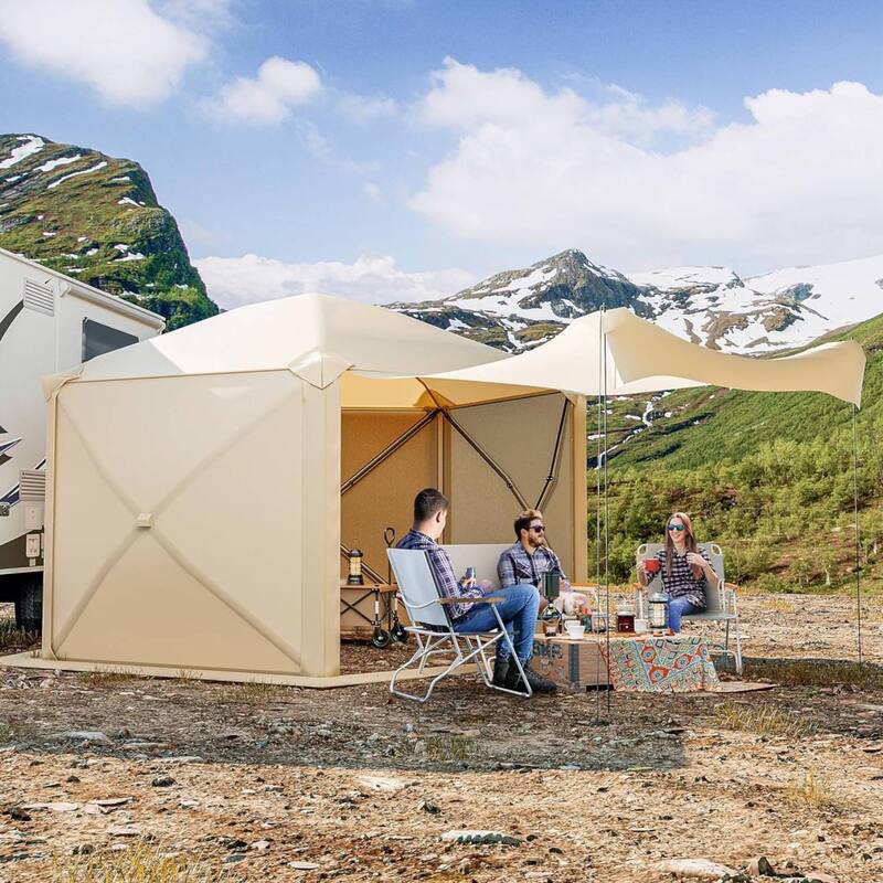 10 x 10 Ft Pop-Up Tent Gazebo, Camping Canopy Instant Shade for Patio, Backyard, and Lawn Use