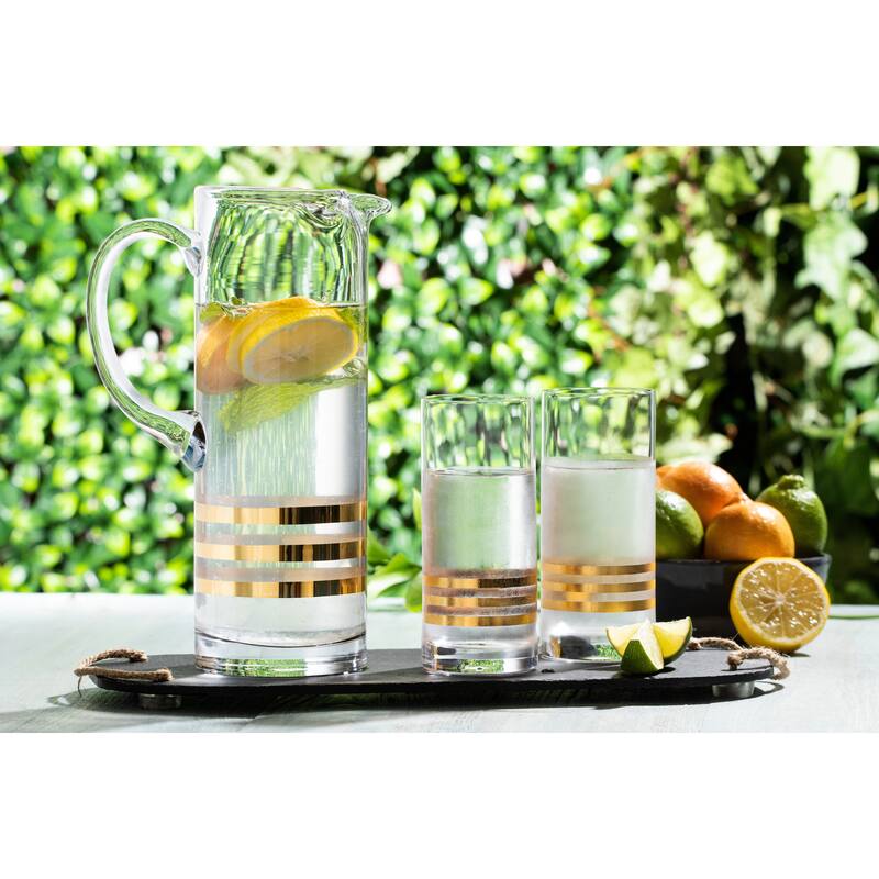 Majestic Gifts Inc. Crystal Glass Highball Tumblers-14 Oz- Set of 4