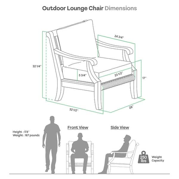 dimension image slide 2 of 3, Cambridge Casual Chara 4-piece Teak Patio Conversation Set