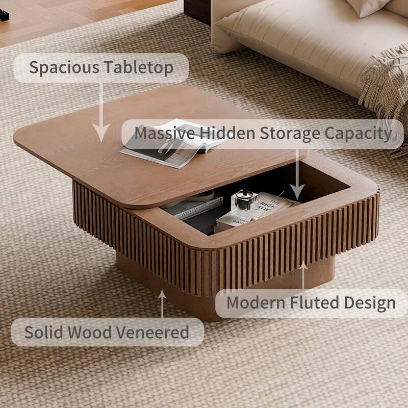 31.5'' Square Coffee Table with Storage