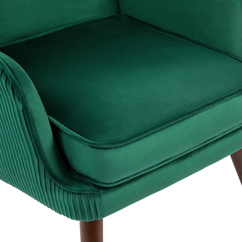 Velvet Upholstered Accent Chair Armchair for Living Room