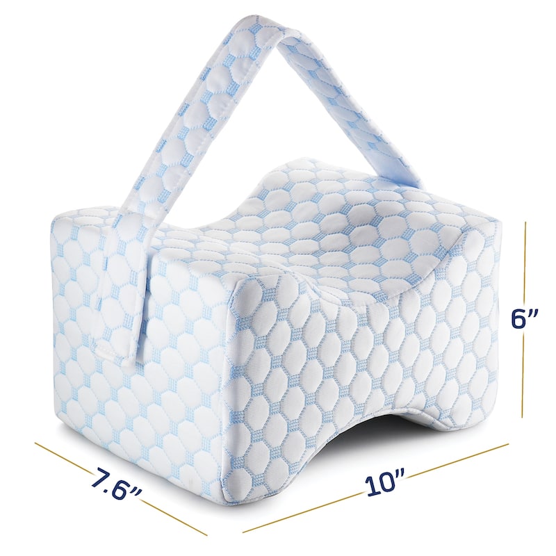 Nestl Knee Pillow with Cooling Cover and Adjustable Strap - Comfy Pillow Between or Under Legs for Side Sleepers