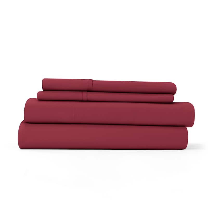 Home Collection Ultra-soft 4-piece Deep Pocket Bed Sheet Set - Twin - Burgundy