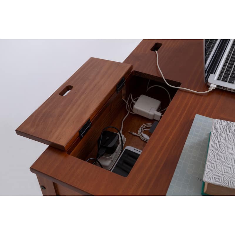 Copper Grove Rivne Modern Sturdy Home Office Wood Desk with Drawers and Compartments