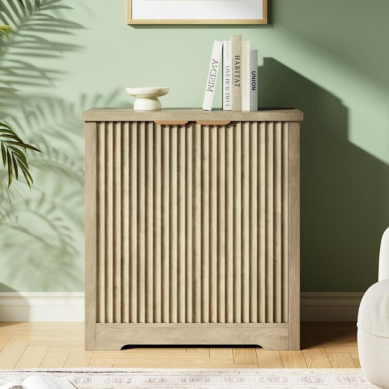 Fluted Buffet Sideboard Cabinet with Doors & Shelves