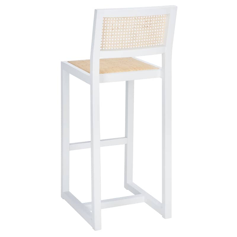 SAFAVIEH Evangeline Rattan Bar Stool - 16" W x 19" D x 41" H - 16Wx19Dx41H