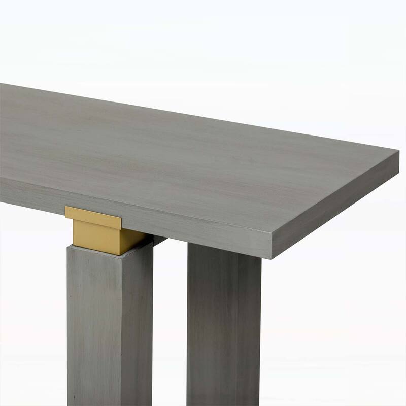 Stylish Modern Console Table with Metal Accents and Practical Built