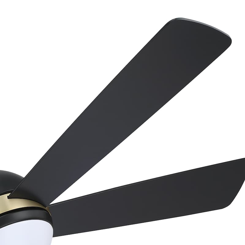 52" Barbeque Black 5-Blade Lighted Acrylic Globe Shade Ceiling Fan with Remote - 52 in. D x 52 in. W x 15.5 in. H