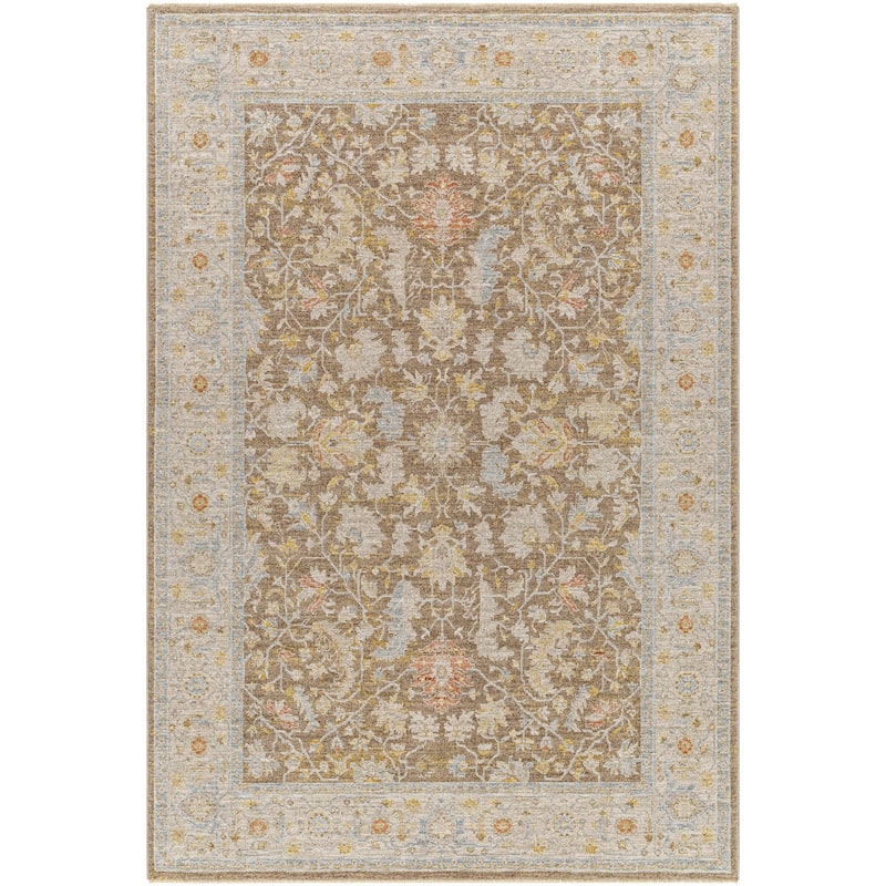 Livabliss Avant Garde Traditional Medallion Area Rug - 6'7" x 6'7" Round - Brown