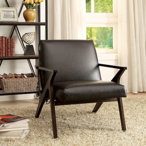 Furniture of America Krue Modern Faux Leather Padded Accent Chair