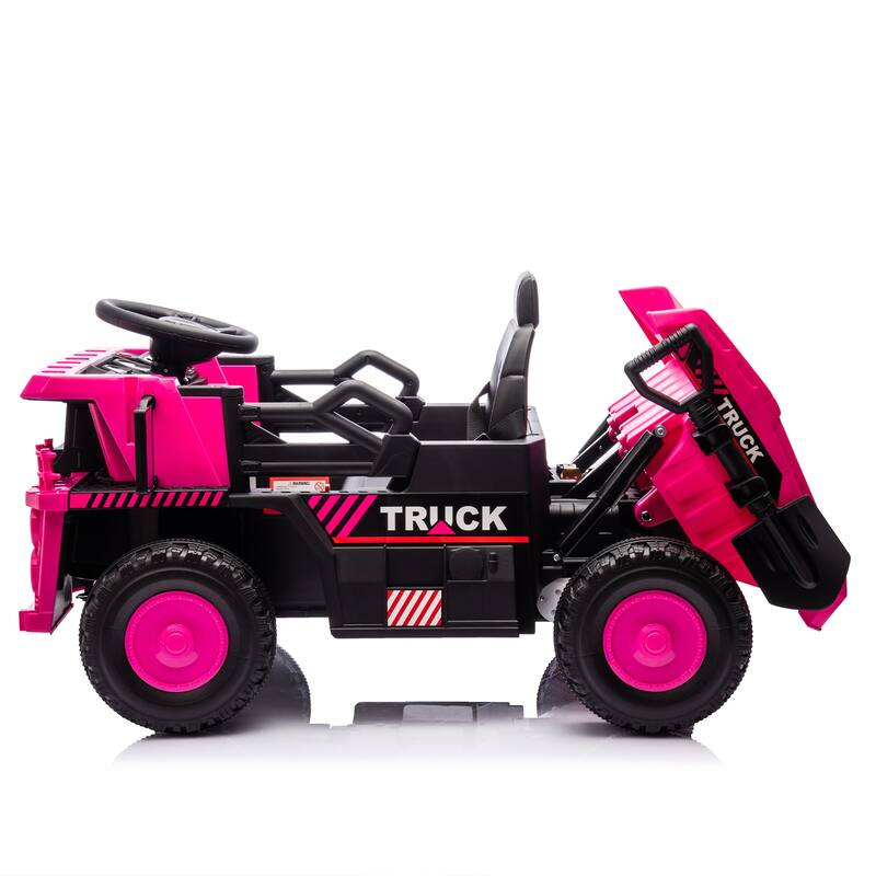 12V Kids Ride On Dump Truck W/Parents Control,2wd,Rear-Wheel Suspension,Electric Dump Bed And Extra Shovel,For Kids 3-5