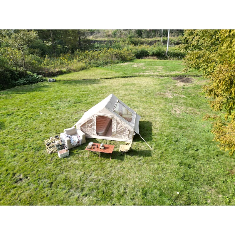 Inflatable Camping Tent Easy Setup 4 Season Glamping Tent with High Performance Inflatable Structure 4-6 Persons Waterproof