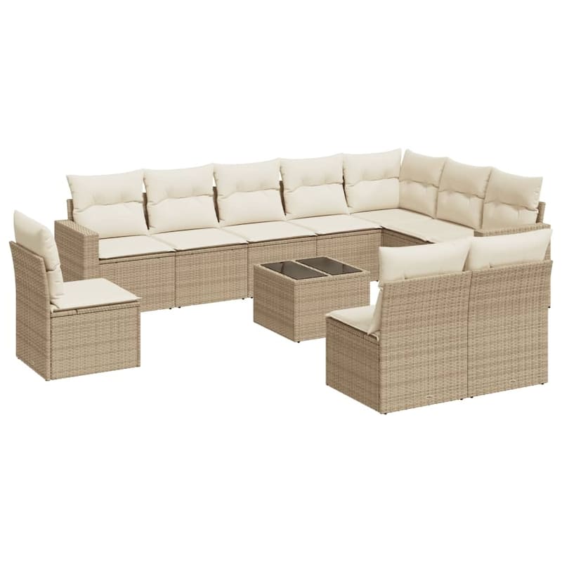 vidaXL Garden Sofa Set Beige - 21.7 x 21.7 x 14.6