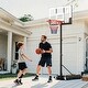 preview thumbnail 3 of 8, White-Black Adjustable Basketball Hoop with PC Backboard and Portable Base - Height: 4.6 ft-8.3 ft.