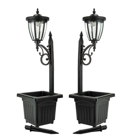 Sun-Ray Kambria Solar Lamp Post and Planter (Set of 2)