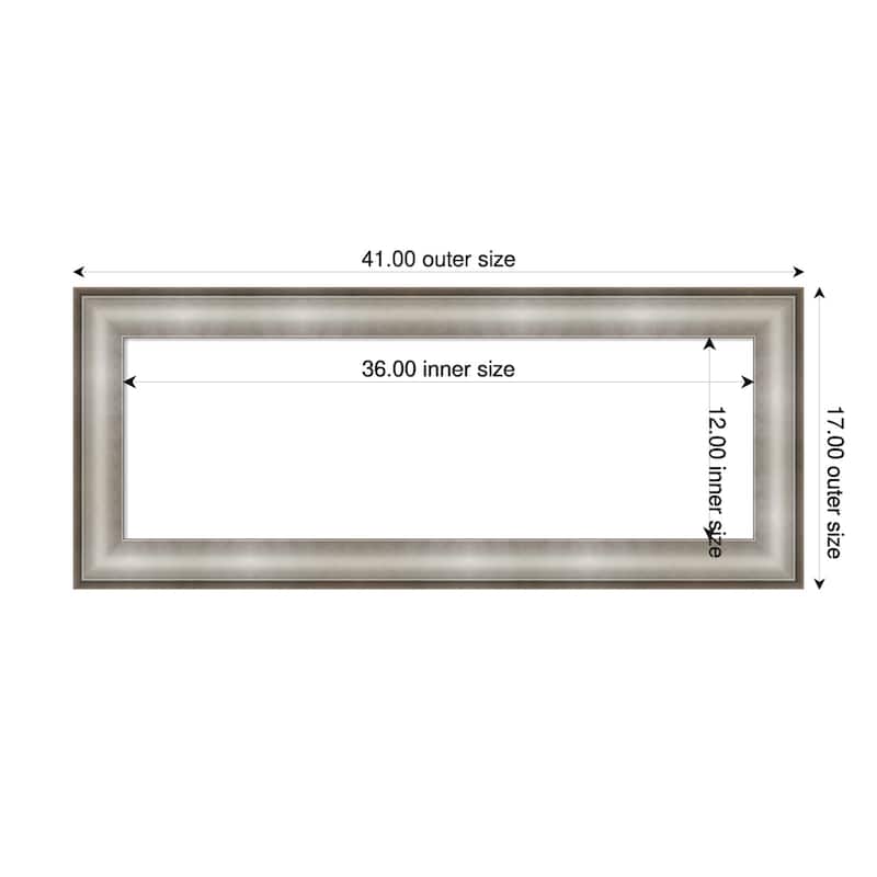 Amanti Art Imperial Silver Framed Dry Erase Magnetic Board - 41 x 17 in - Imperial Silver